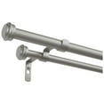 thumbnail image 1 of Exclusive Home Topper Double Curtain Rod and Finial Set, Matte Silver, 66"-120", 1 of 5