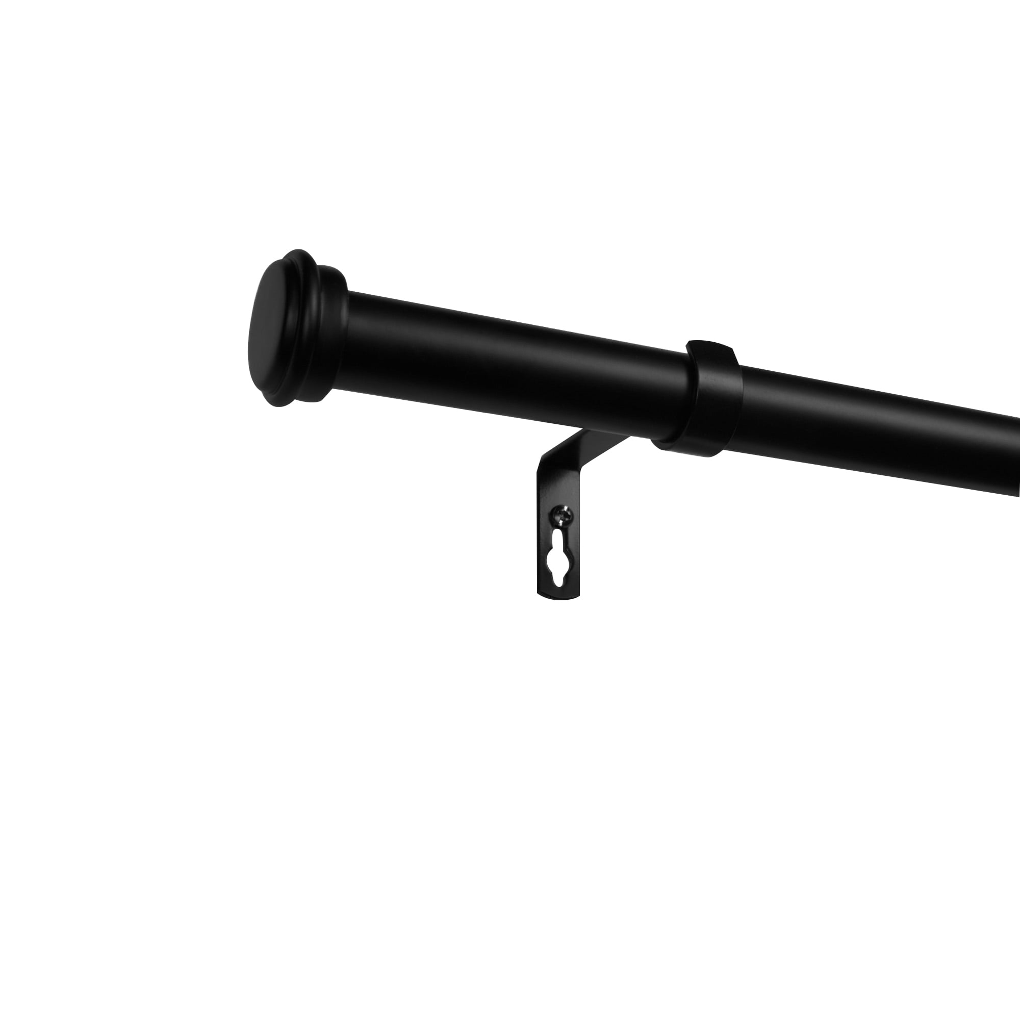 Exclusive Home Topper Outdoor Curtain Rod and Finial Set Matte Black 84 160