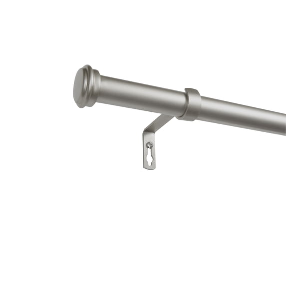 EXCLUSIVE HOME Topper 1" Curtain Rod and Finial Set, Matte Silver, Adjustable 84"-160"