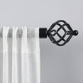 thumbnail image 1 of Exclusive Home Torch 1" Curtain Rod and Finial Set, Matte Black, Adjustable 36"-72", 1 of 5