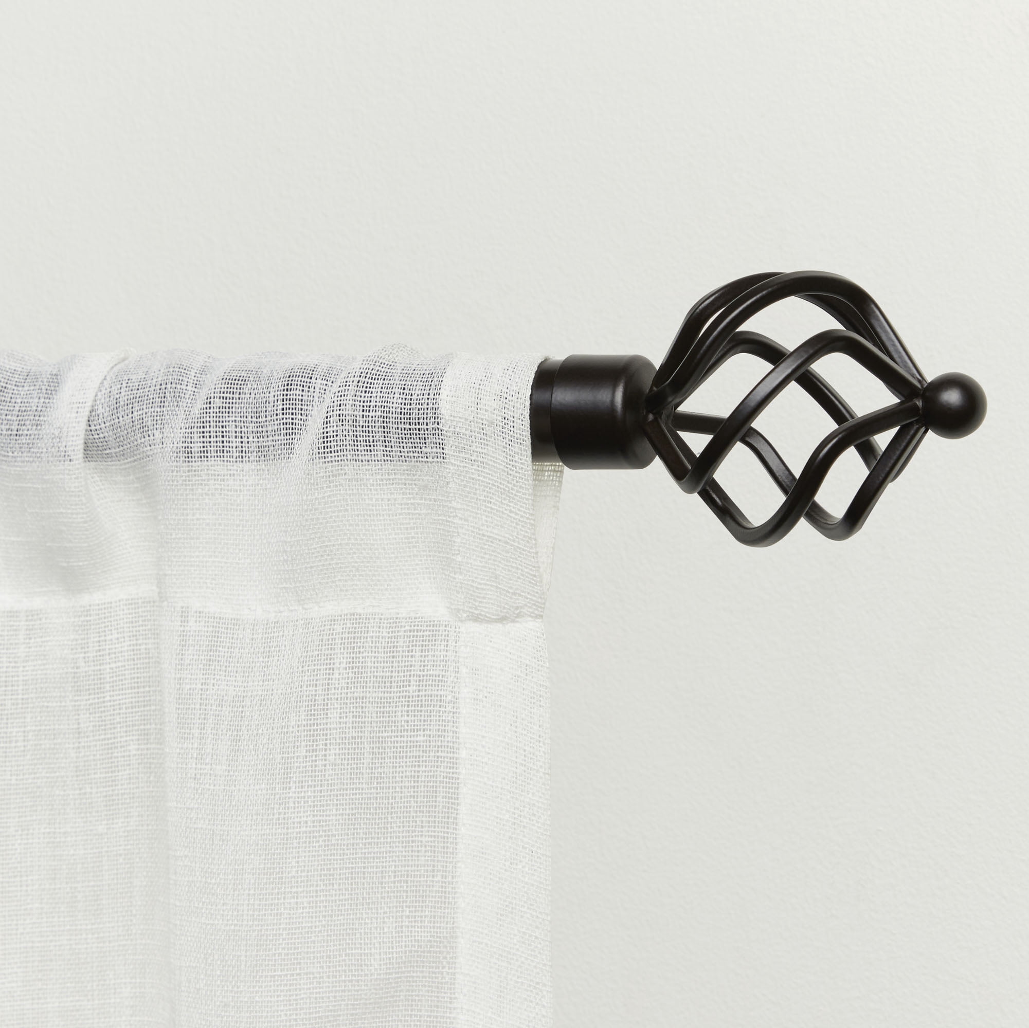 Exclusive Home Vine Curtain Rod Set - Adjustable 66"-120", Matte Bronze With Floral Finials