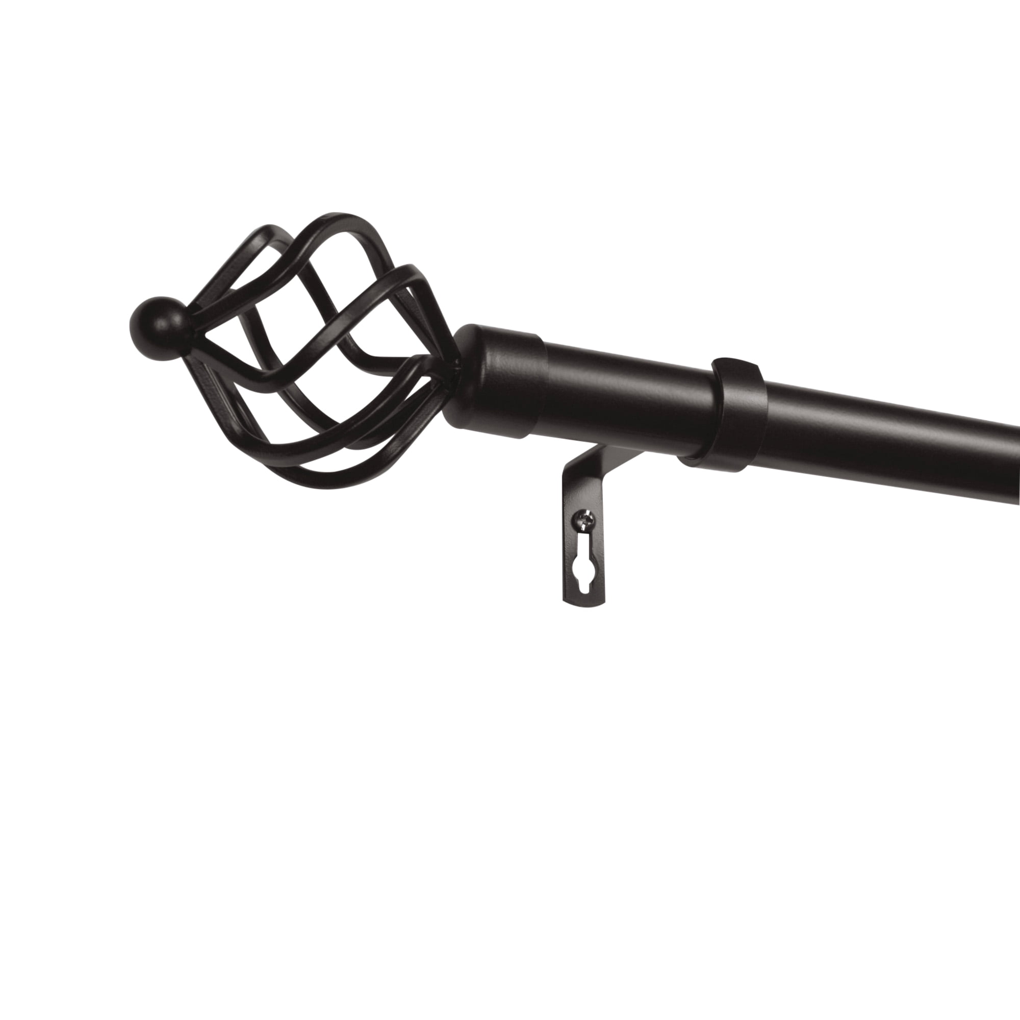 EXCLUSIVE HOME Torch 1" Curtain Rod and Finial Set, Matte Bronze, Adjustable 84"-160"