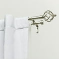 thumbnail image 1 of Exclusive Home Torch Double Curtain Rod and Finial Set, Matte Silver, 66"-120", 1 of 6