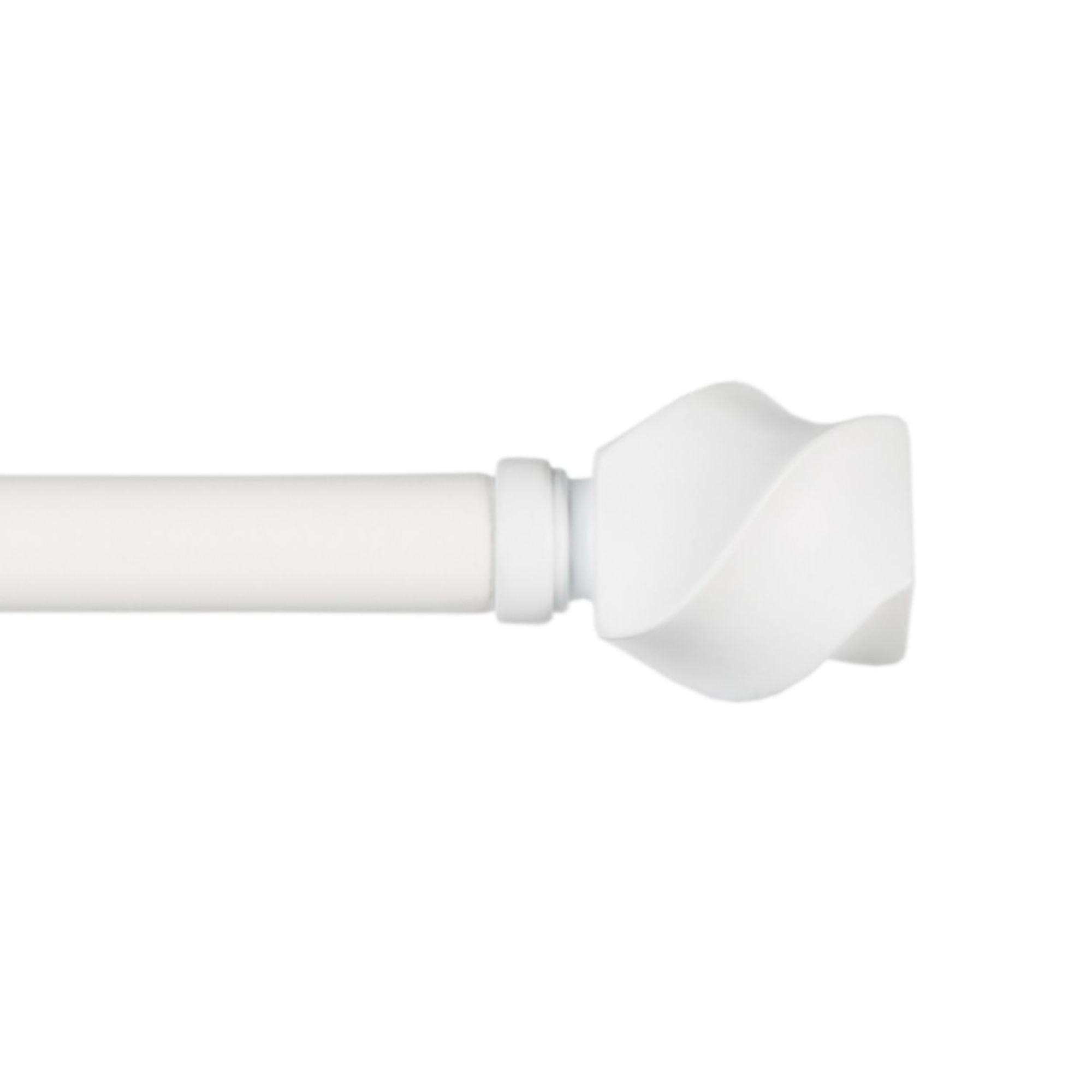 Adjustable Off White Iron Window Curtain Rod with Twisted Finials