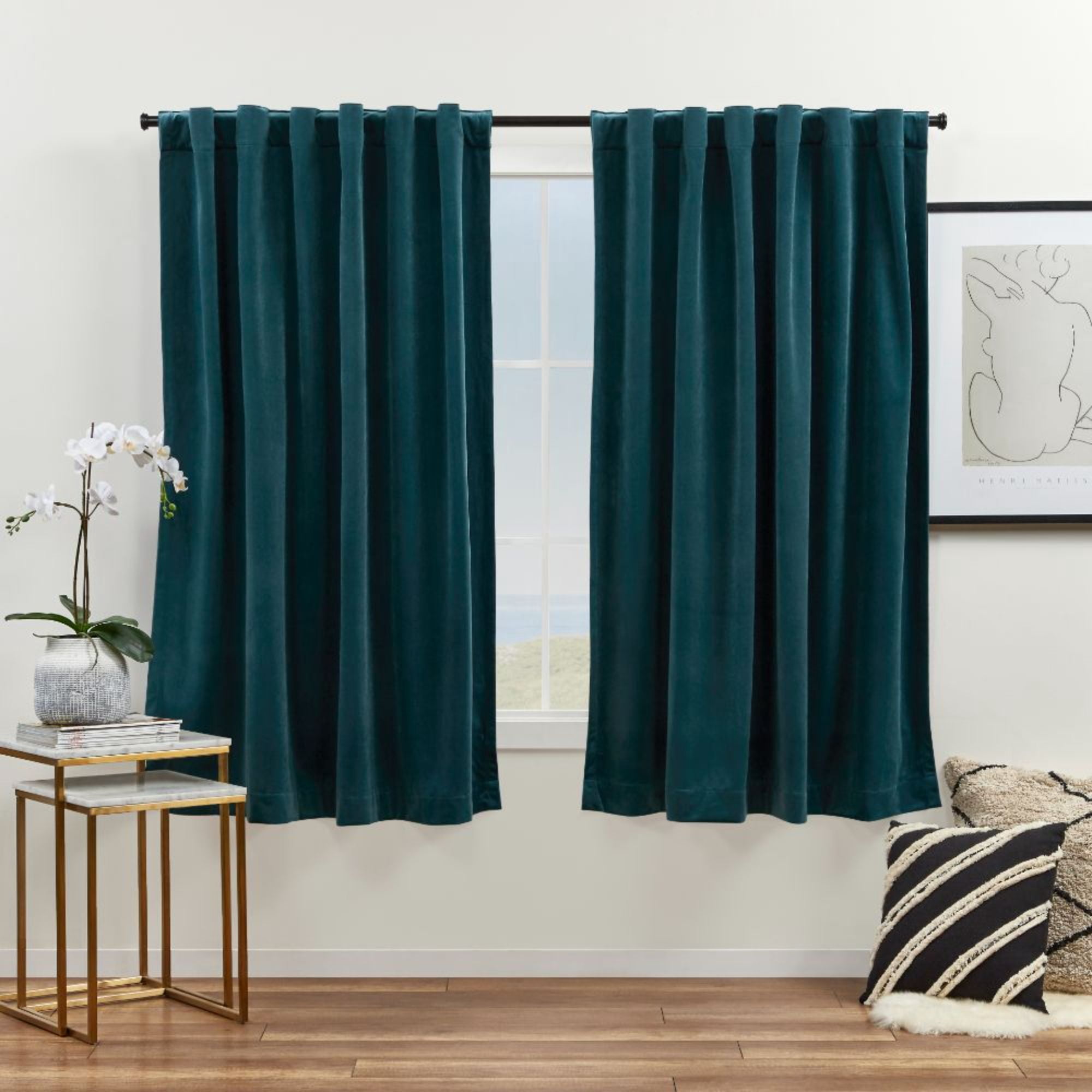 Exclusive Home Velvet Curtains – Heavyweight Light Filtering, Hidden Tab Top, 52x84 Inches, Taupe (2 Panels)