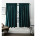 thumbnail image 1 of Exclusive Home Velvet Heavyweight Light Filtering Hidden Tab Top Curtain Panel Pair, 52"x84", Teal, 1 of 7