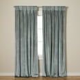 thumbnail image 1 of TOWN & COUNTRY LUXE Velour Solid Heavyweight Indoor Curtains, Light Filtering Opacity, Triple Pinch Pleat Top, Plush Velvet, 2-Pack Set, 27"x96", Soft Grey, 1 of 11