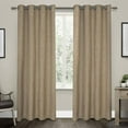 thumbnail image 1 of Exclusive Home Vesta Heavyweight Textured Linen Room Darkening Blackout Grommet Top Curtain Panel Pair, 52"x96", Natural, 1 of 5
