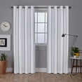 thumbnail image 1 of Exclusive Home Vesta Heavyweight Textured Linen Room Darkening Blackout Grommet Top Curtain Panel Pair, 52"x96", Winter White, 1 of 6