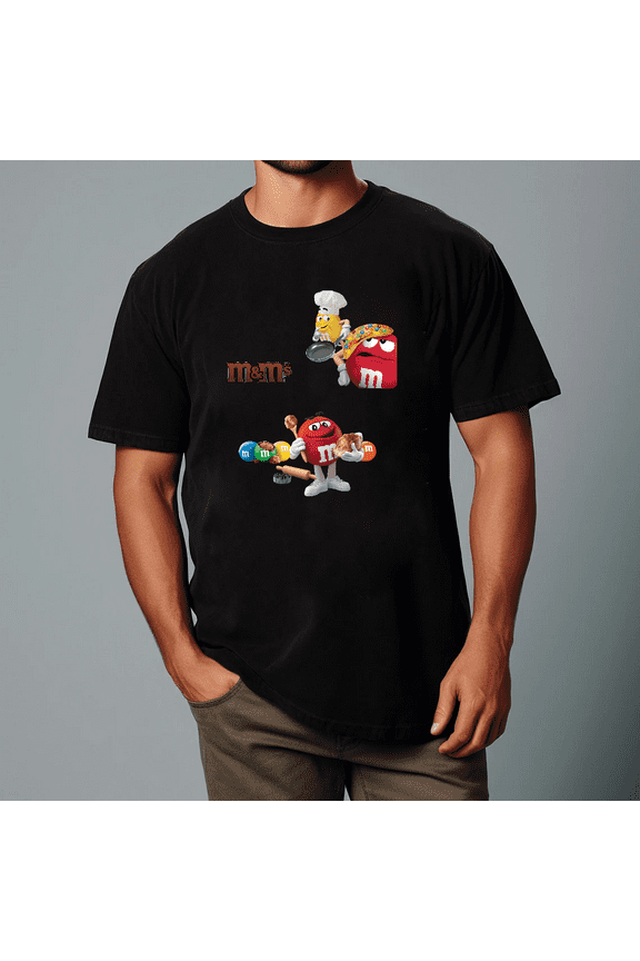 Exclusive M&M's Candy Short Sleeve Fun and Cool Graphic Unisex T-shirt, for men & women, up to size 5XL