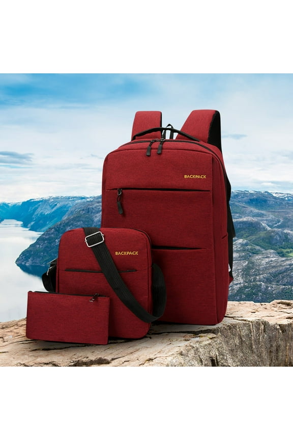 Exclusive Offer, Vsgery Large Travel Laptop Backpack, 17-Inch Business Backpack, Waterproof Nylon, for Office Use, Fits 15.6 Laptop, Multiple Compartments, Secure Zipper|cloth,Red