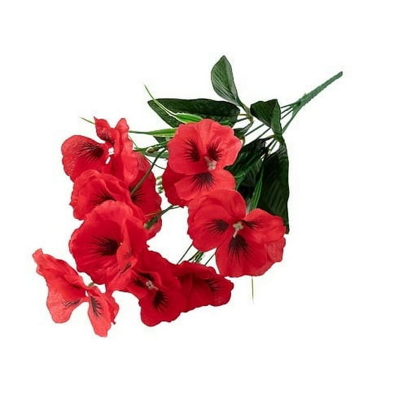 Exclusive Offers Outdoor Artificial Pansies Home Decoration Fake Flowers Roadside Charm Seasonal Beauty Plastic Red JASKFLY