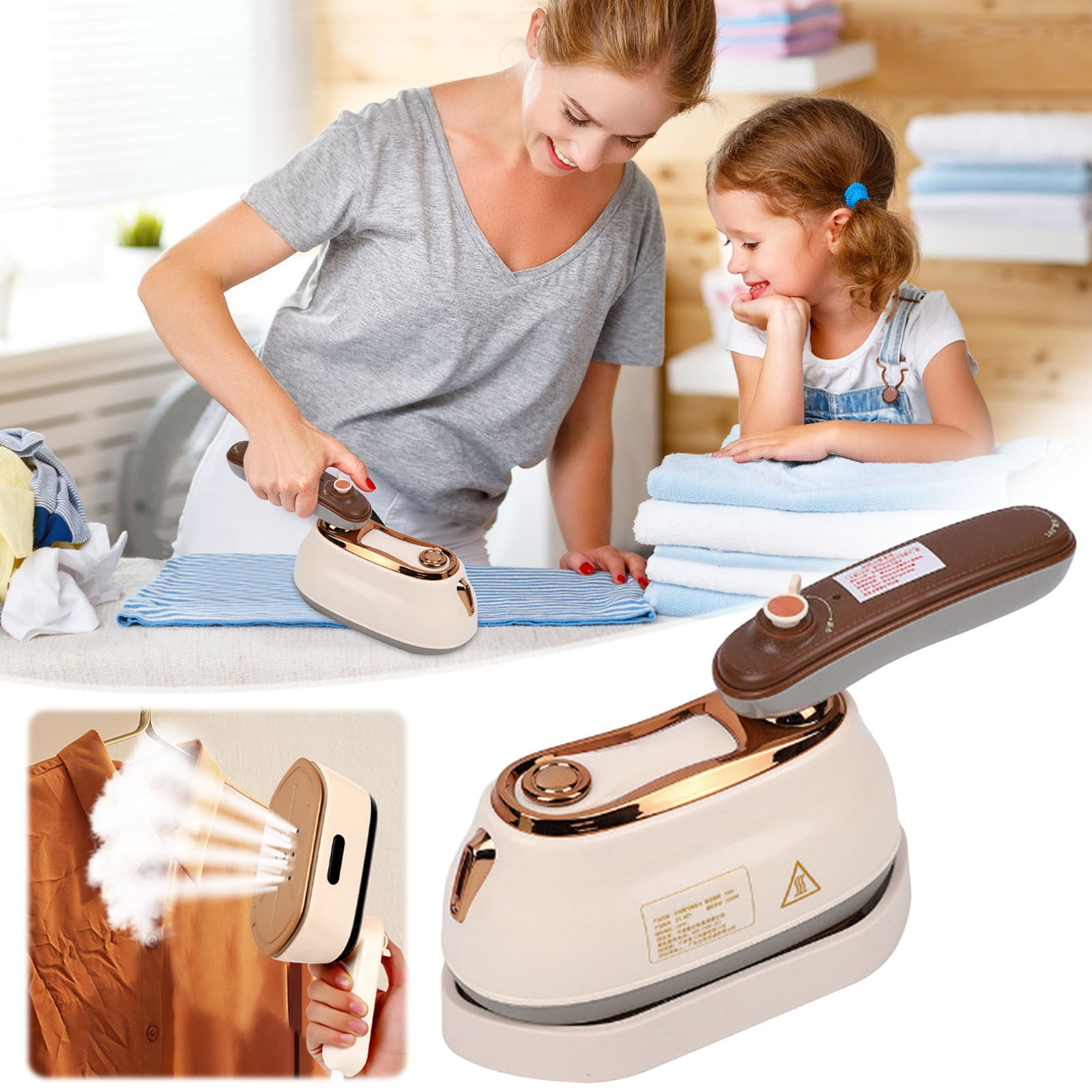 Exclusive Offers, Portable Handheld Steam Iron Dual Function Dry and
