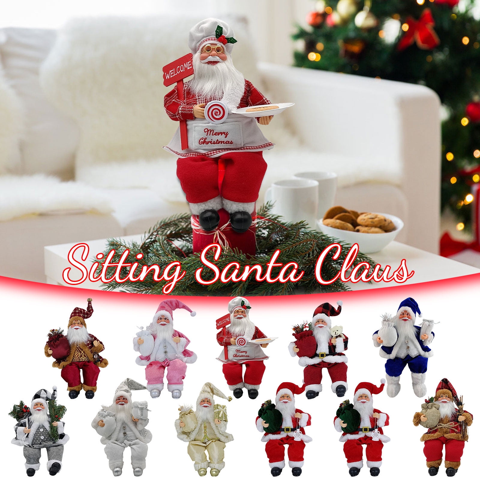 Exclusive Offers for You, Christmas Santa Claus Doll, Festive Table Decoration for Home, Perfect Gift Toy for Children Add Holiday Cheer to Your Christmas Decor | Plastic, Red, Akmoler