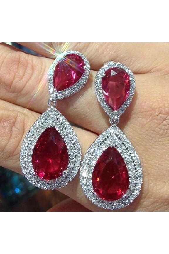 Exclusive Rose Pink Crystal Drop Dangle Women Luxury Fashion Jewelry Wedding Bridal Earrings