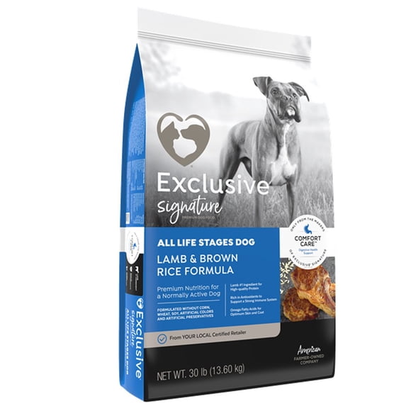 Exclusive Signature ALS Lamb and Brown Rice Formula adult dog food 30 lb bag