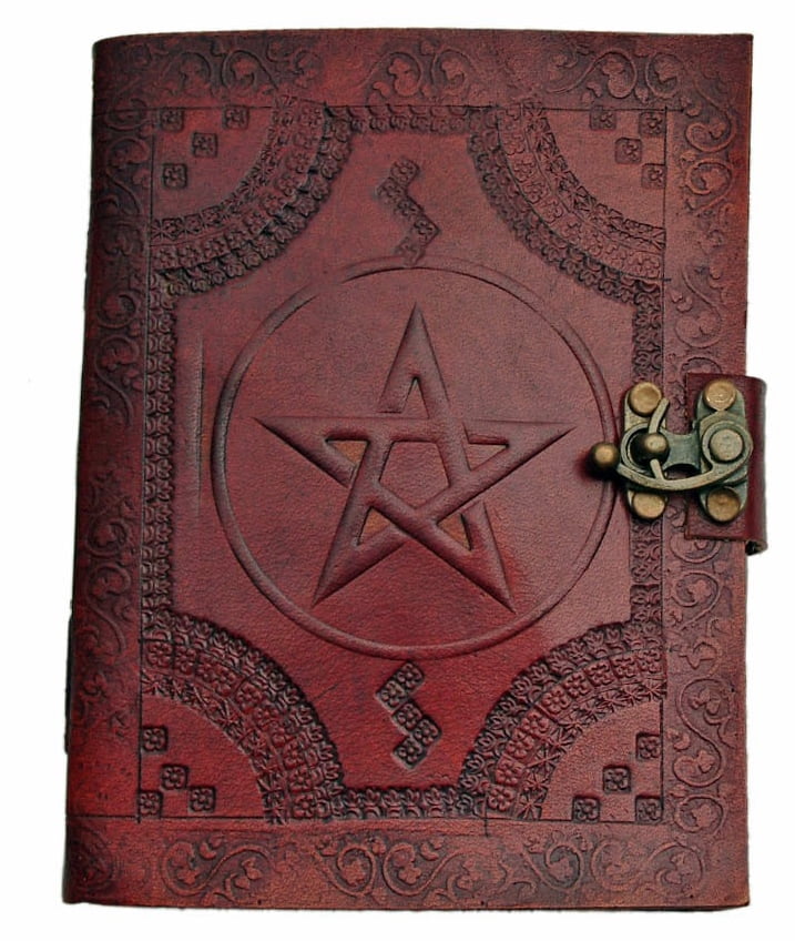SZCO Supplies Star Journal with Lock – 5” x 7” Leather Cover, Embossed Design