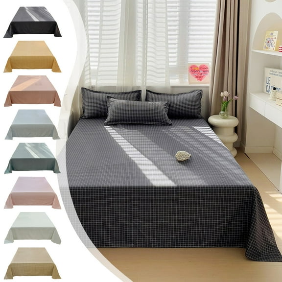 Exclusive Summer Offer, Vsgery Comfortable Solid Color Sheets, Soft Skin Friendly, Machine Washable, Cotton Material, for Dorm Room, Study All Night, Back to Home Decor|polyester,Multicolor