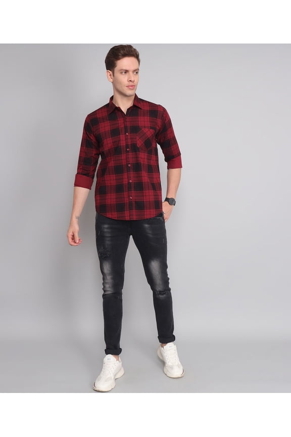 Exclusive TryBuy Premium Black Red Checks Shirt for Men