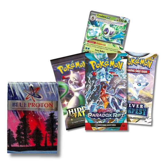 Exclusive Ultra Triple Booster Bundle | Includes 3 Booster Packs | 1 Bonus Ultra Rare | BlueProton Deck Box compatible with trading cards