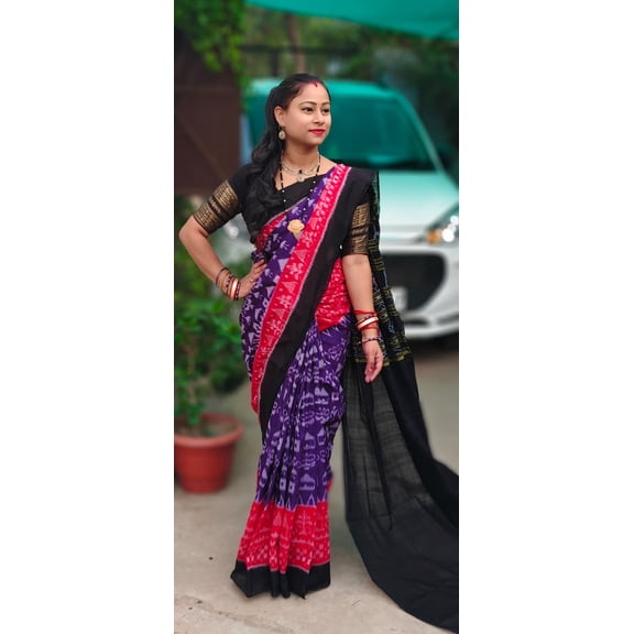 Exclusive Wedding Collection of Sambalpuri Pasapali cotton fastival , wear saree gift for her.india traditional patan saree for ocagnal year