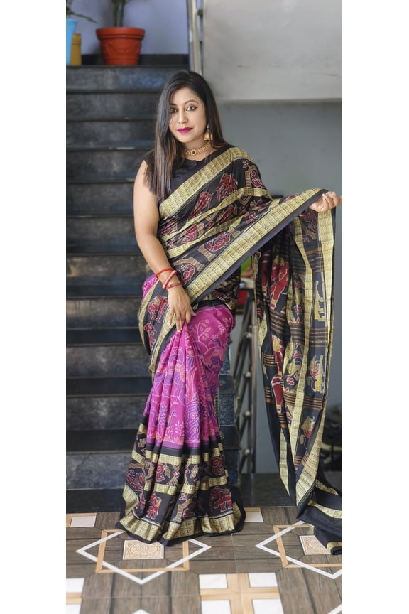 Exclusive Wedding , Collection of Sambalpuri Pasapali cotton fastival wear saree gift for her.india traditional patan saree for ocagnal year