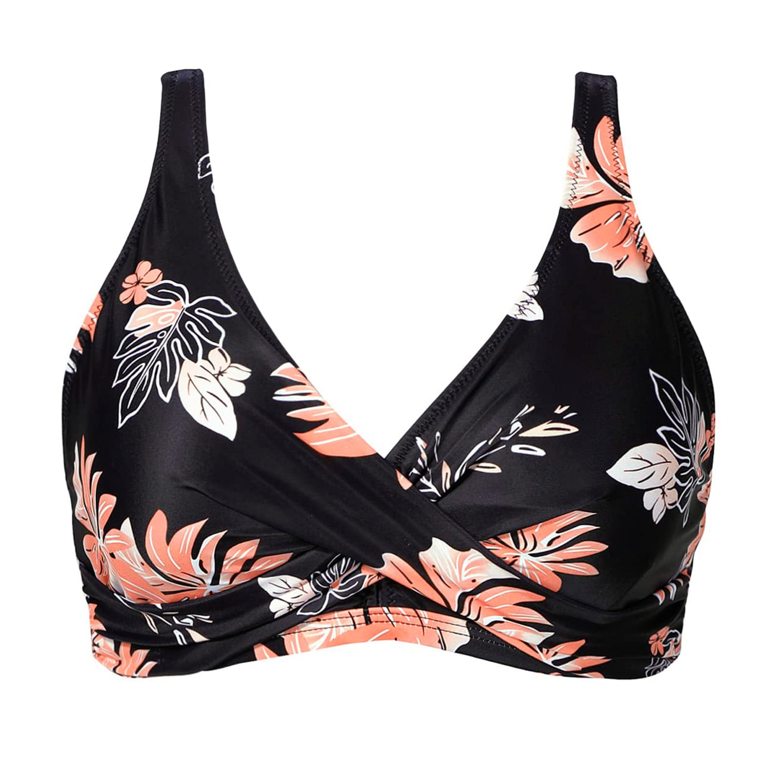 Exclusive Women's Full Coverage Bikini Gathering Swimsuit Top Sports