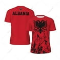 thumbnail image 1 of Exclusive design Albania Flag Grain 3D Printed Men For Running Bike Soccer Tennis Fitness Sports tshirt Mesh Fans Short T-shirt, 1 of 9