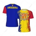 thumbnail image 1 of Exclusive design Andorra Flag Grain 3D Printed Men For Running Bike Soccer Tennis Fitness Sports tshirt Mesh Fans Short T-shirt, 1 of 10