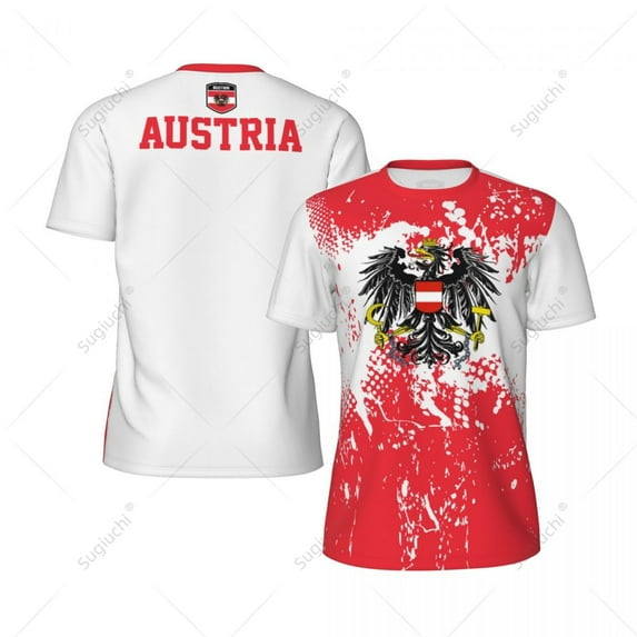 Exclusive design Austria Flag Grain 3D Printed Men For Running Bike Soccer Tennis Fitness Sports tshirt Mesh Fans Short T-shirt
