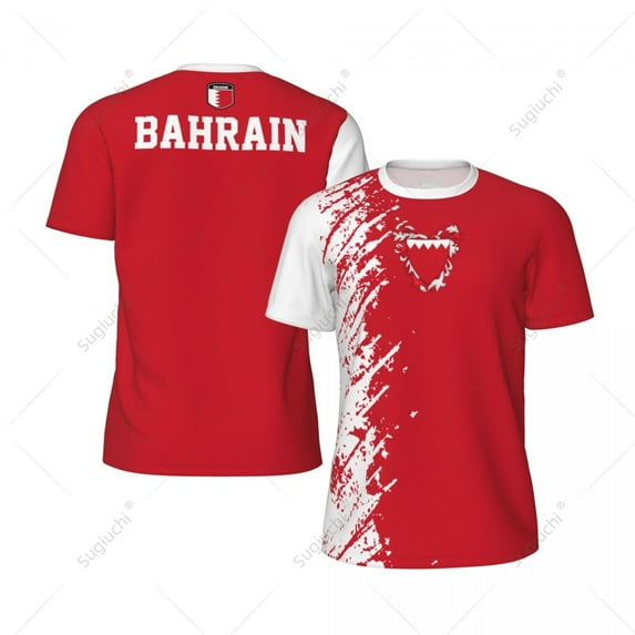 Exclusive design Bahrain Flag Grain 3D Printed Men For Running Bike Soccer Tennis Fitness Sports tshirt Mesh Fans Short T-shirt