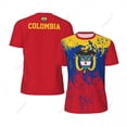 thumbnail image 1 of Exclusive design Colombia Flag Grain 3D Printed Men For Running Bike Soccer Tennis Fitness Sports tshirt Mesh Fans Short T-shirt, 1 of 11