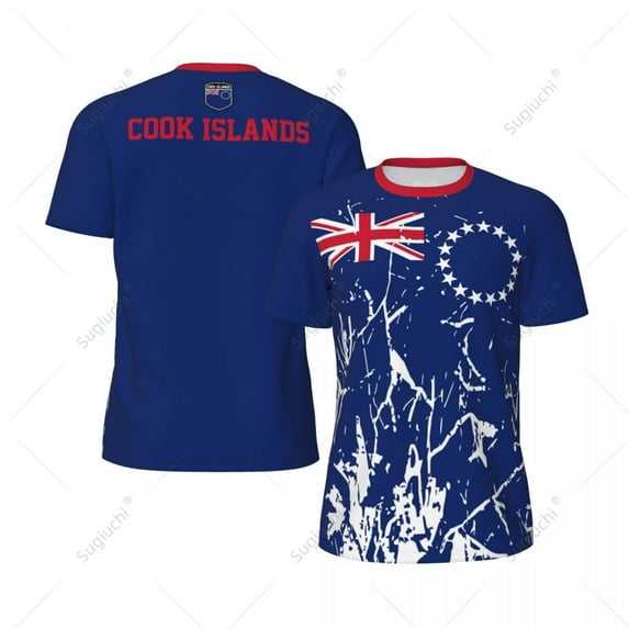 Exclusive design Cook Islands Flag Grain 3D Printed Men For Running Bike Soccer Tennis Fitness Sports tshirt Mesh Short T-shirt