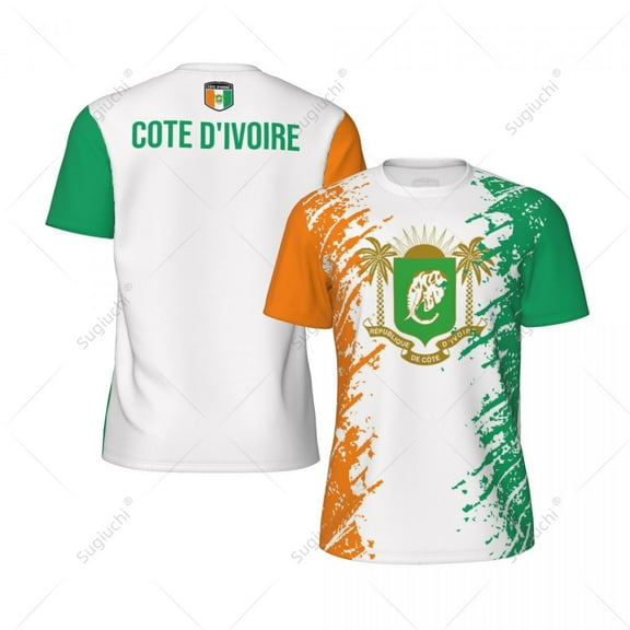 Exclusive design Cote D'Ivoire Flag Grain 3D Printed Men For Running Bike Soccer Tennis Fitness Sports tshirt Mesh Short T-shirt
