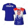 thumbnail image 1 of Exclusive design Croatia Flag Grain 3D Printed Men For Running Bike Soccer Tennis Fitness Sports tshirt Mesh Fans Short T-shirt, 1 of 10