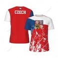 thumbnail image 1 of Exclusive design Czech Republic Flag Grain 3D Printed Men For Running Bike Soccer Tennis Fitness Sports tshirt Mesh T-shirt, 1 of 13