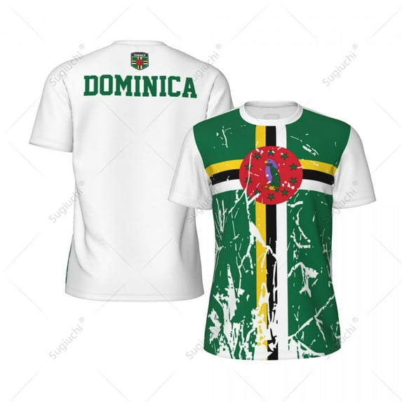 Exclusive design Dominica Flag Grain 3D Printed Men For Running Bike Soccer Tennis Fitness Sports tshirt Mesh Fans Short T-shirt