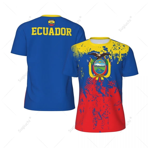 Exclusive design Ecuador Flag Grain 3D Printed Men For Running Bike Soccer Tennis Fitness Sports tshirt Mesh Fans Short T-shirt