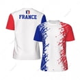 thumbnail image 1 of Exclusive design France Flag Grain 3D Printed Men For Running Bike Soccer Tennis Fitness Sports tshirt Mesh Fans Short T-shirt, 1 of 10