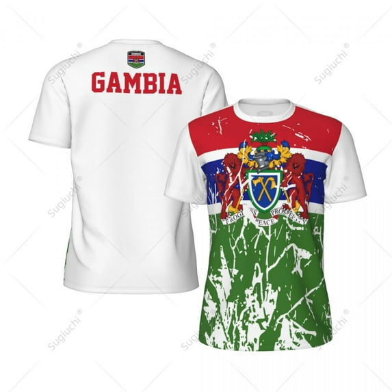 Exclusive design Gambia Flag Grain 3D Printed Men For Running Bike Soccer Tennis Fitness Sports tshirt Mesh Fans Short T-shirt