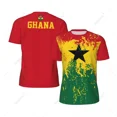 thumbnail image 1 of Exclusive design Ghana Flag Grain 3D Printed Men For Running Bike Soccer Tennis Fitness Sports tshirt Mesh Fans Short T-shirt, 1 of 1