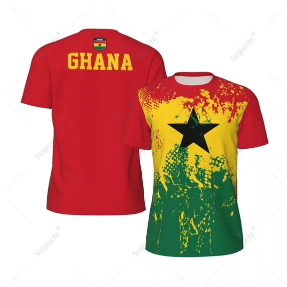 Exclusive design Ghana Flag Grain 3D Printed Men For Running Bike Soccer Tennis Fitness Sports tshirt Mesh Fans Short T-shirt