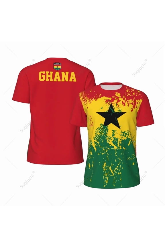 Exclusive design Ghana Flag Grain 3D Printed Men For Running Bike Soccer Tennis Fitness Sports tshirt Mesh Fans Short T-shirt