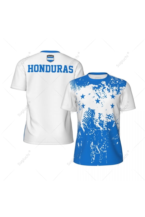 Exclusive design Honduras Flag Grain 3D Printed Men For Running Bike Soccer Tennis Fitness Sports jersey Mesh Fans Short T-shirt