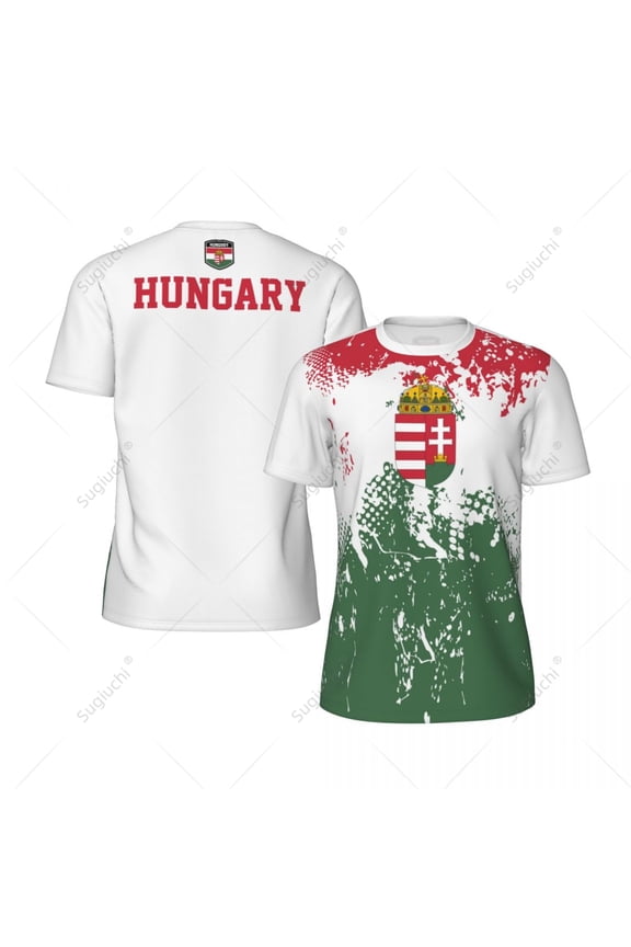Exclusive design Hungary Flag Grain 3D Printed Men For Running Bike Soccer Tennis Fitness Sports jersey Mesh Fans Short T-shirt