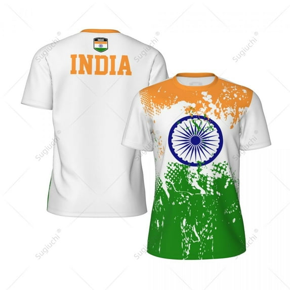 Exclusive design India Flag Grain 3D Printed Men For Running Bike Soccer Tennis Fitness Sports tshirt Mesh Fans Short T-shirt