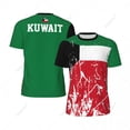 thumbnail image 1 of Exclusive design Kuwait Flag Grain 3D Printed Men For Running Bike Soccer Tennis Fitness Sports tshirt Mesh Fans Short T-shirt, 1 of 15