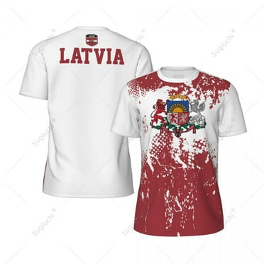 Exclusive design Latvia Flag Grain 3D Printed Men For Running Bike Soccer Tennis Fitness Sports tshirt Mesh Fans Short T-shirt