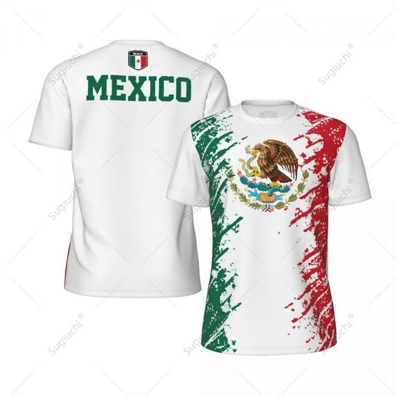 Exclusive design Mexico Flag Grain 3D Printed Men For Running Bike Soccer Tennis Fitness Sports tshirt Mesh Fans Short T-shirt