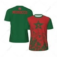 thumbnail image 1 of Exclusive design Morocco Flag Grain 3D Printed Men For Running Bike Soccer Tennis Fitness Sports tshirt Mesh Fans Short T-shirt, 1 of 12